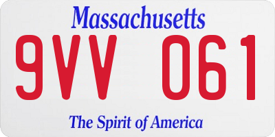 MA license plate 9VV061