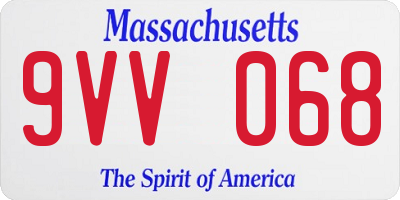 MA license plate 9VV068