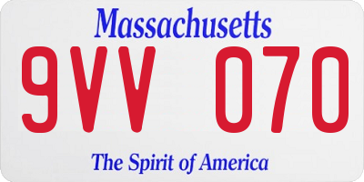 MA license plate 9VV070