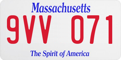 MA license plate 9VV071