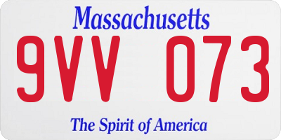 MA license plate 9VV073