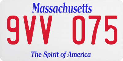 MA license plate 9VV075