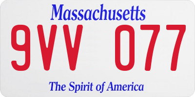 MA license plate 9VV077