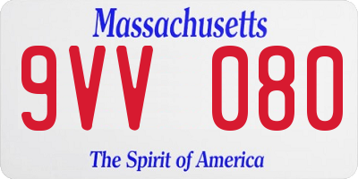 MA license plate 9VV080