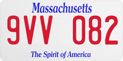 MA license plate 9VV082