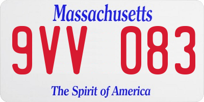 MA license plate 9VV083