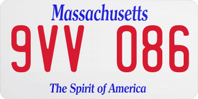 MA license plate 9VV086