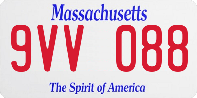 MA license plate 9VV088