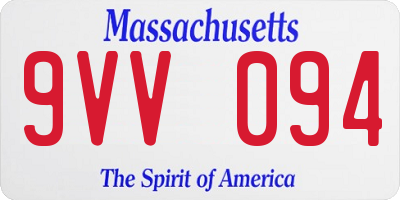 MA license plate 9VV094