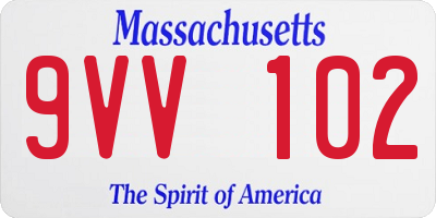 MA license plate 9VV102
