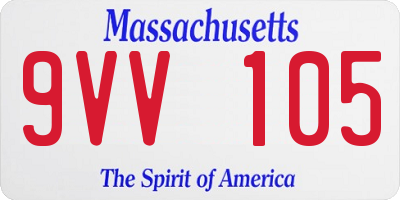 MA license plate 9VV105