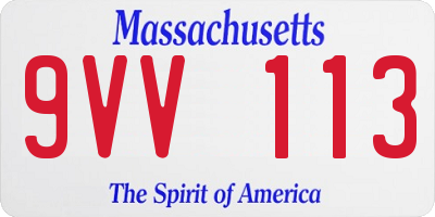 MA license plate 9VV113