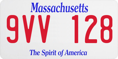 MA license plate 9VV128