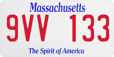 MA license plate 9VV133