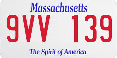 MA license plate 9VV139
