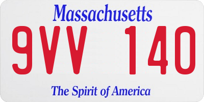 MA license plate 9VV140
