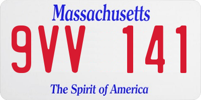 MA license plate 9VV141