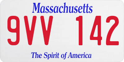MA license plate 9VV142