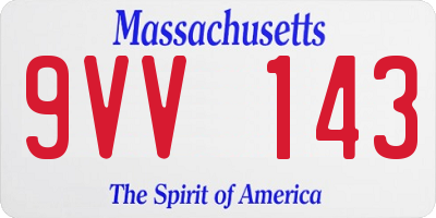 MA license plate 9VV143