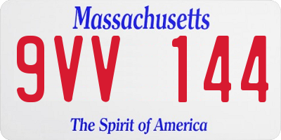 MA license plate 9VV144