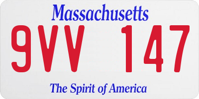 MA license plate 9VV147