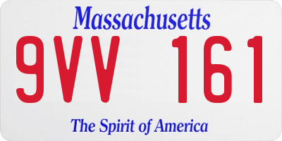 MA license plate 9VV161