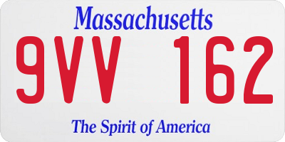 MA license plate 9VV162