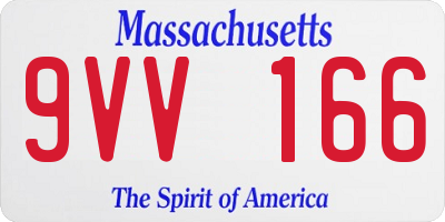MA license plate 9VV166