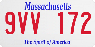 MA license plate 9VV172