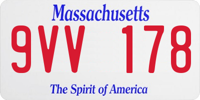 MA license plate 9VV178