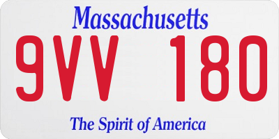 MA license plate 9VV180