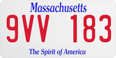 MA license plate 9VV183