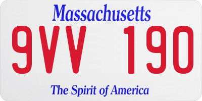 MA license plate 9VV190