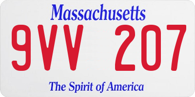 MA license plate 9VV207
