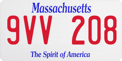 MA license plate 9VV208