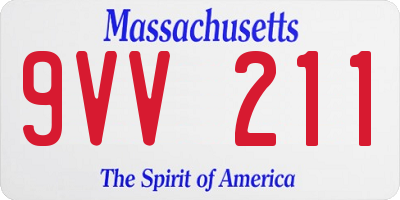 MA license plate 9VV211