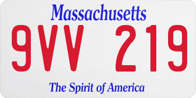 MA license plate 9VV219