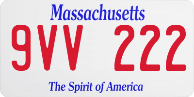 MA license plate 9VV222