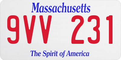 MA license plate 9VV231