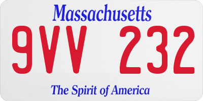 MA license plate 9VV232