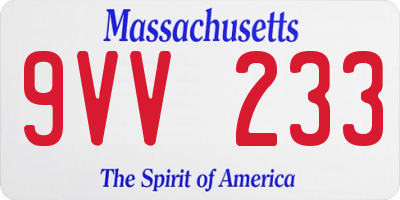 MA license plate 9VV233