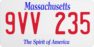 MA license plate 9VV235