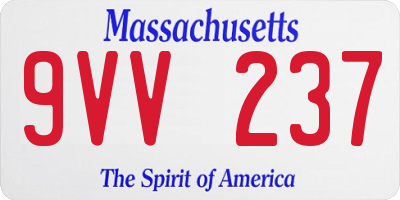 MA license plate 9VV237