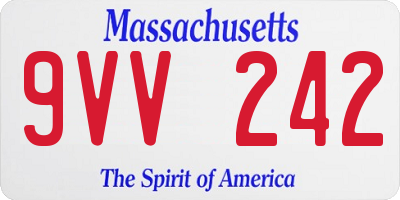 MA license plate 9VV242