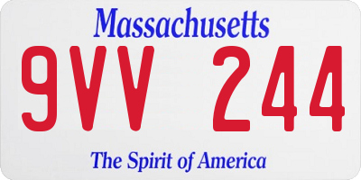 MA license plate 9VV244