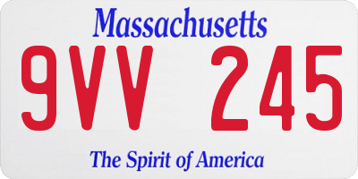 MA license plate 9VV245