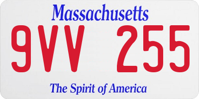 MA license plate 9VV255