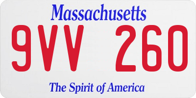 MA license plate 9VV260