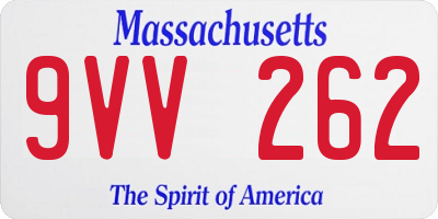 MA license plate 9VV262
