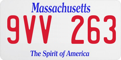 MA license plate 9VV263